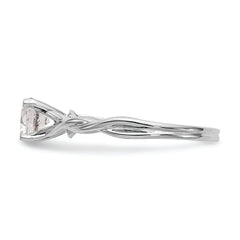 14k White Gold Twist Solitaire Peg Set Engagement Ring Mounting (No Stones Included)