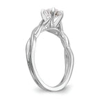 14k White Gold Twist Solitaire Peg Set Engagement Ring Mounting (No Stones Included)