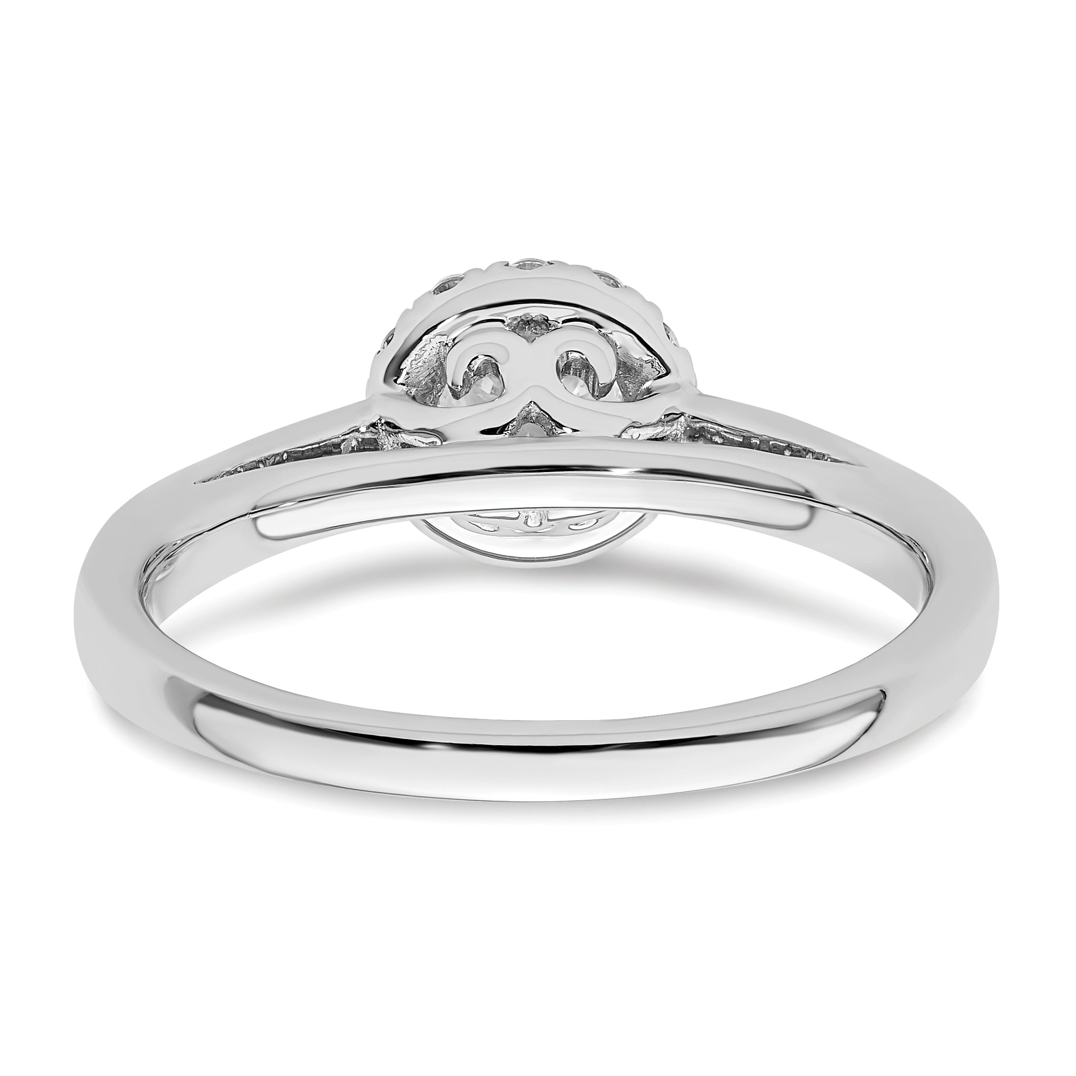 14k White Gold 1/2 carat Lab Grown Diamond VS/SI+ G+ Round Complete Halo Engagement Ring