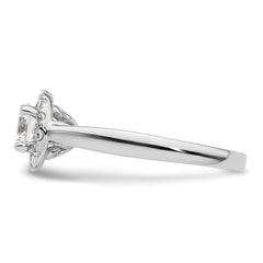 14k White Gold 1/4 carat Lab Grown Diamond VS/SI+ G+ 3/4 carat Center Round Semi Mount Halo Engagement Ring
