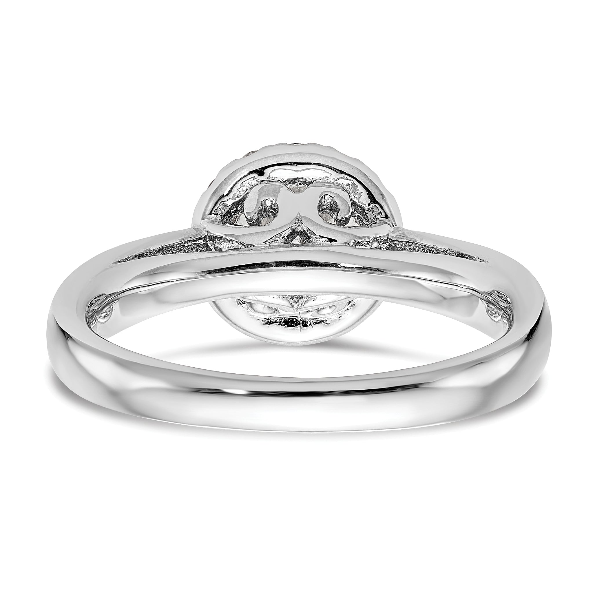 14k White Gold 1/3 carat Lab Grown Diamond VS/SI+ G+ 1 carat Center Round Semi Mount Halo Engagement Ring