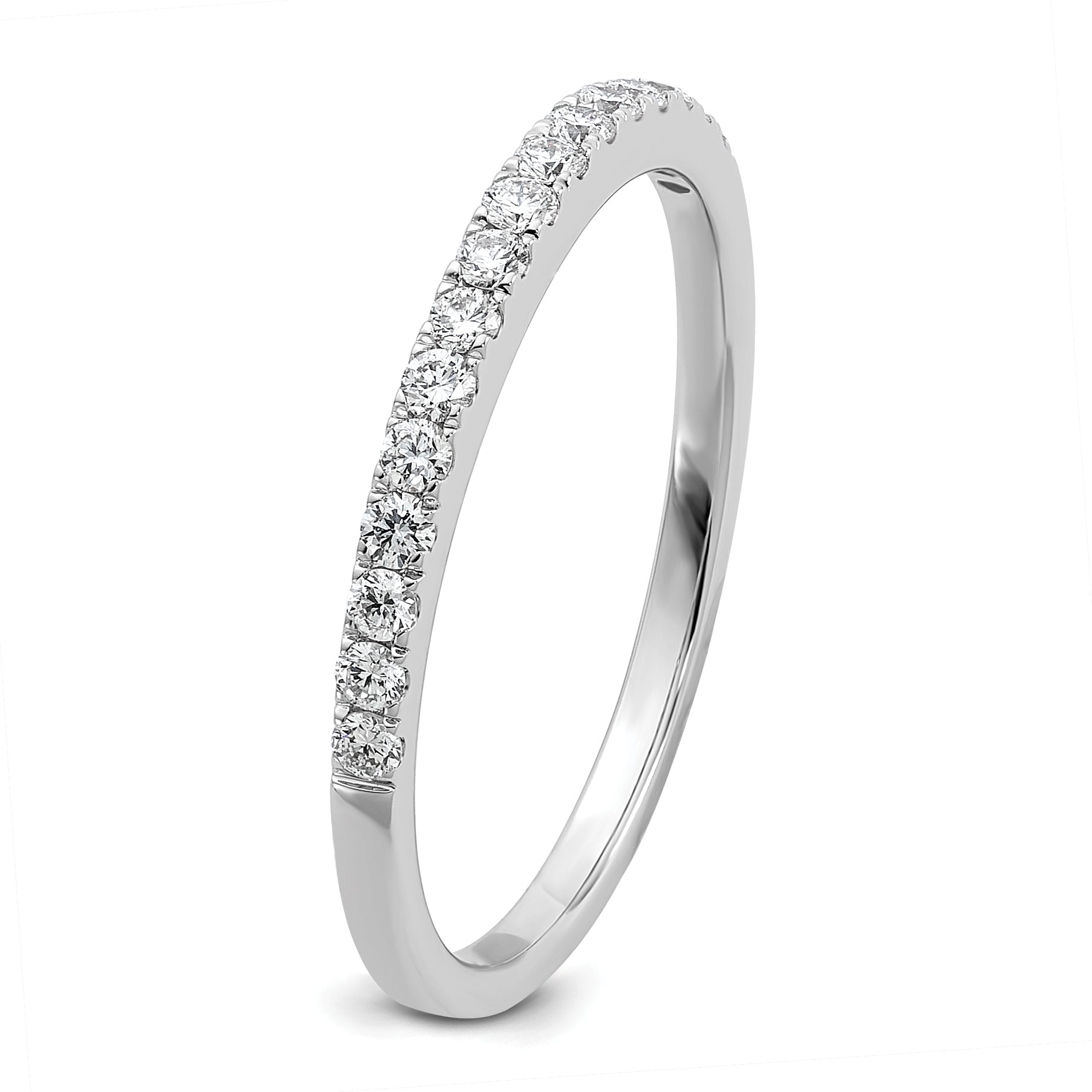 14k White Gold 1/4 carat Lab Grown Diamond VS/SI+ G+ Complete Wedding Band
