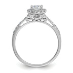 14k White Gold 3/4 carat Lab Grown Diamond VS/SI+ G+ Complete Size 9 Halo Engagement Ring
