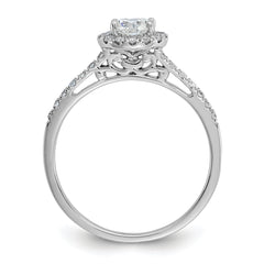 14k White Gold 3/4 carat Lab Grown Diamond VS/SI+ G+ Complete Size 9 Halo Engagement Ring