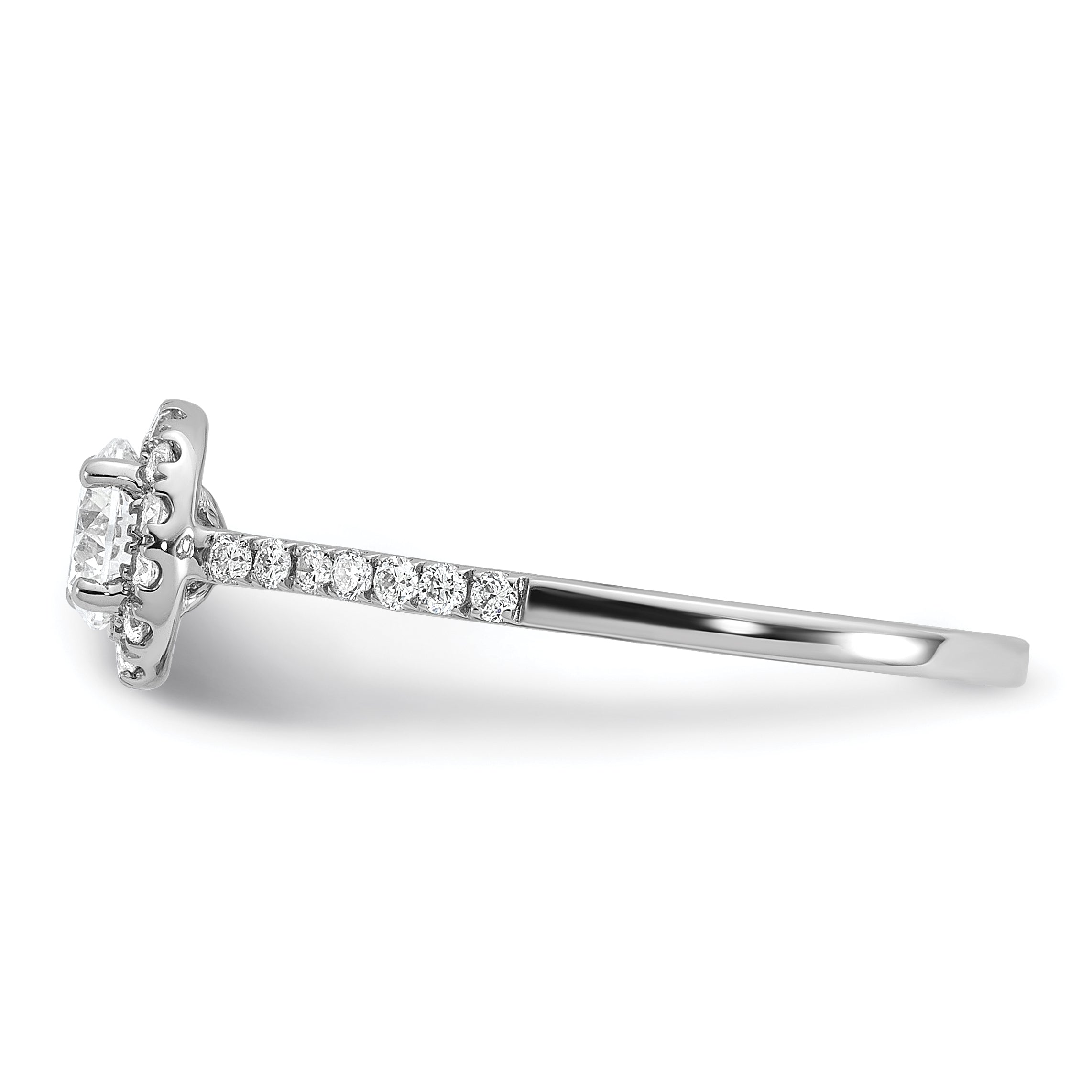 14k White Gold 3/4 carat Lab Grown Diamond VS/SI+ G+ Complete Size 9 Halo Engagement Ring