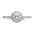 14k White Gold 3/4 carat Lab Grown Diamond VS/SI+ G+ Complete Size 9 Halo Engagement Ring