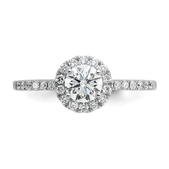 14k White Gold 3/4 carat Lab Grown Diamond VS/SI+ G+ Complete Size 9 Halo Engagement Ring