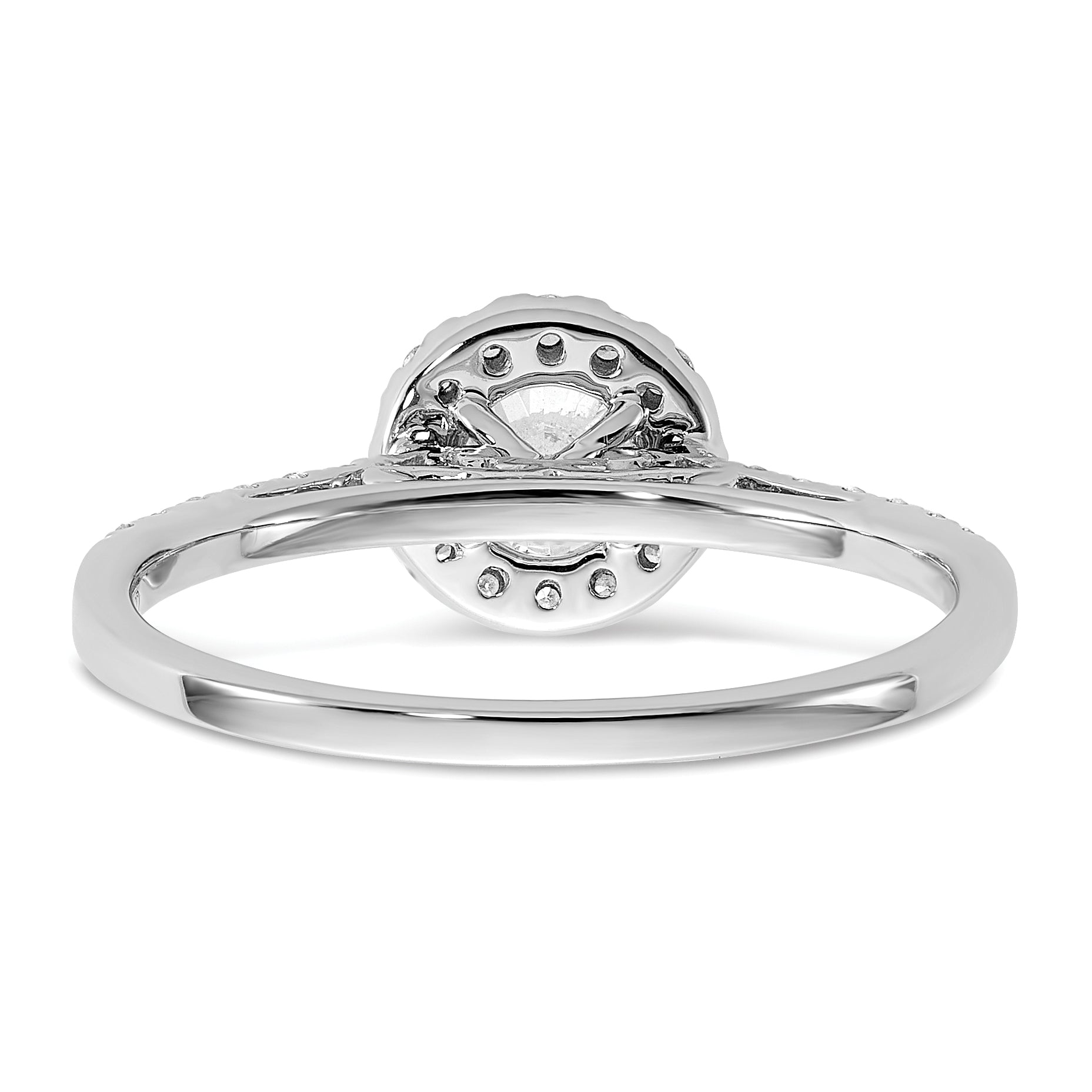 14k White Gold 3/4 carat Lab Grown Diamond VS/SI+ G+ Complete Size 9 Halo Engagement Ring
