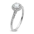 14k White Gold 3/4 carat Lab Grown Diamond VS/SI+ G+ Complete Size 9 Halo Engagement Ring