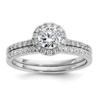 14k White Gold 3/4 carat Lab Grown Diamond VS/SI+ G+ Complete Size 9 Halo Engagement Ring