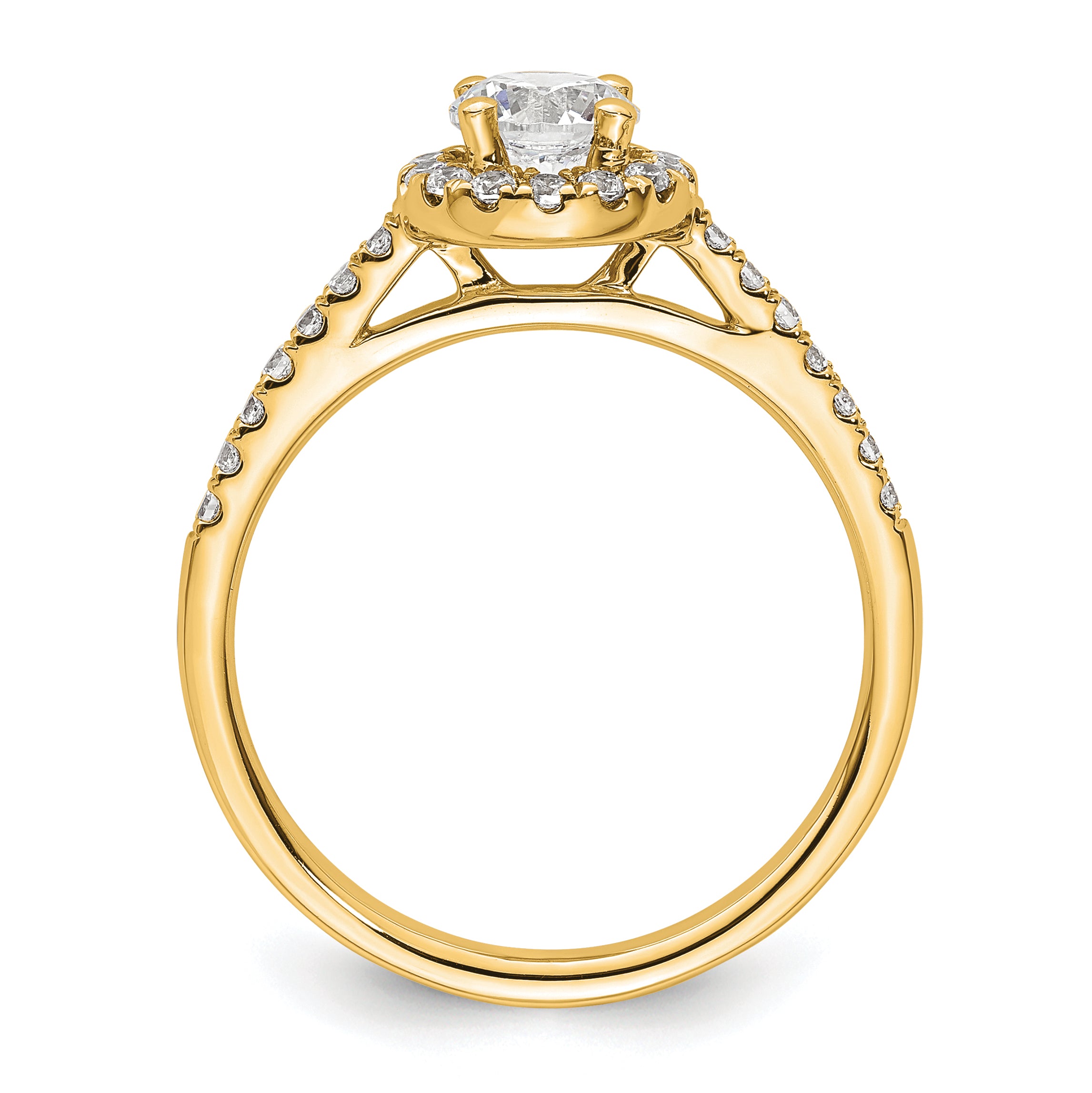 14k 3/4 carat Lab Grown Diamond VS/SI+ G+ Complete Size 5 Halo Engagement Ring Secondary image