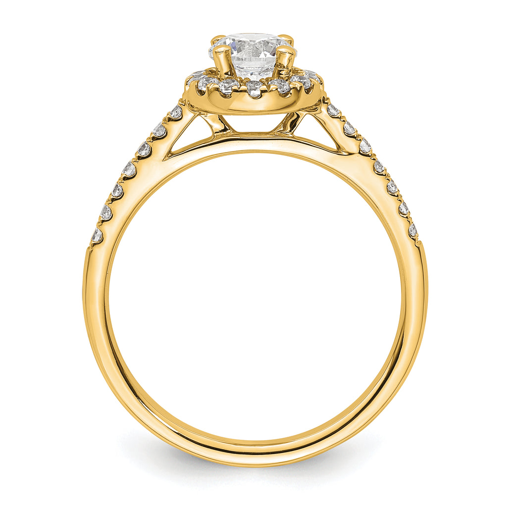 14k 3/4 carat Lab Grown Diamond VS/SI+ G+ Complete Size 9 Halo Engagement Ring
