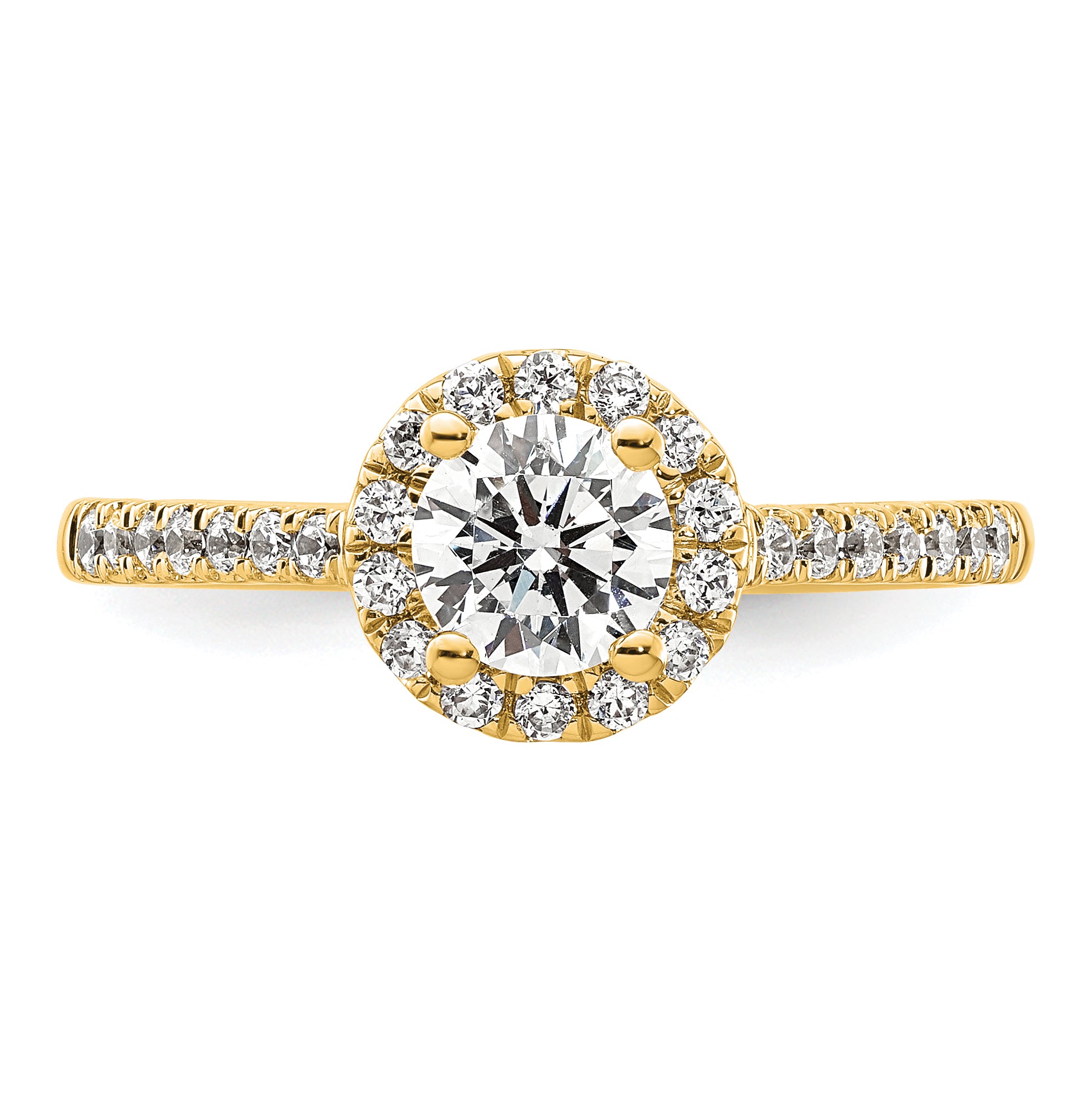14k 3/4 carat Lab Grown Diamond VS/SI+ G+ Complete Size 9 Halo Engagement Ring
