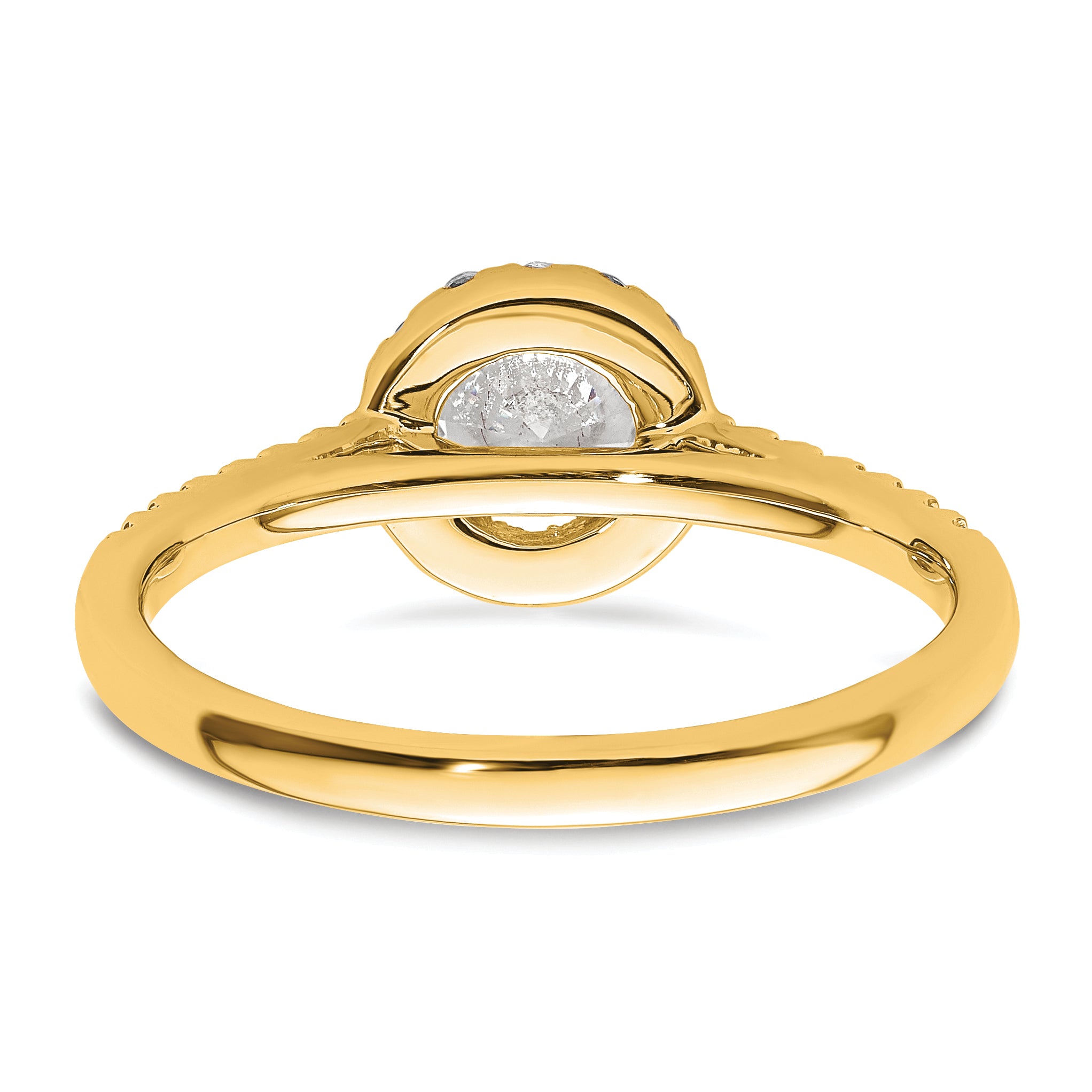 14k 3/4 carat Lab Grown Diamond VS/SI+ G+ Complete Size 9 Halo Engagement Ring