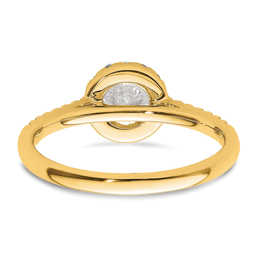 14k 3/4 carat Lab Grown Diamond VS/SI+ G+ Complete Size 9 Halo Engagement Ring