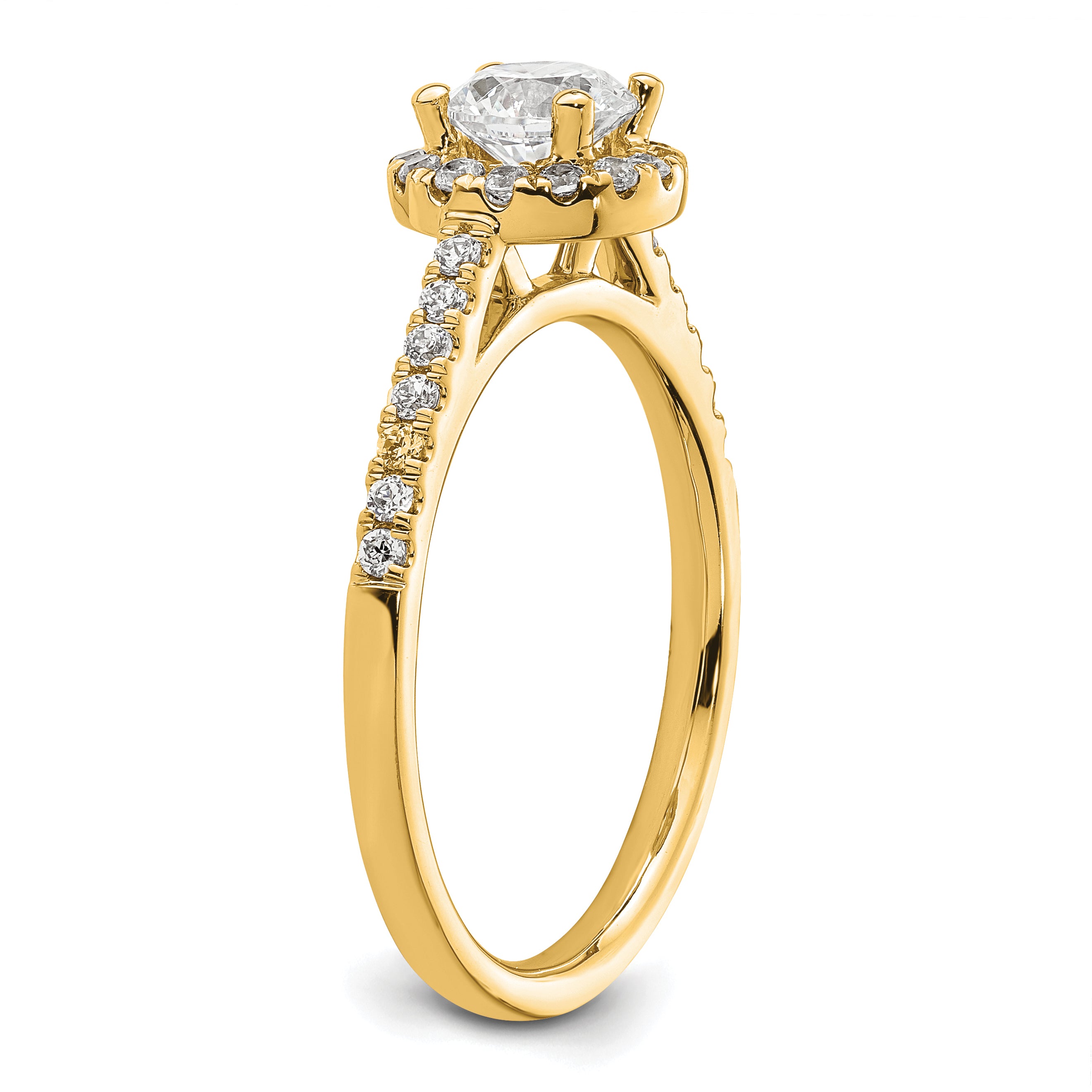 14k 3/4 carat Lab Grown Diamond VS/SI+ G+ Complete Size 9 Halo Engagement Ring