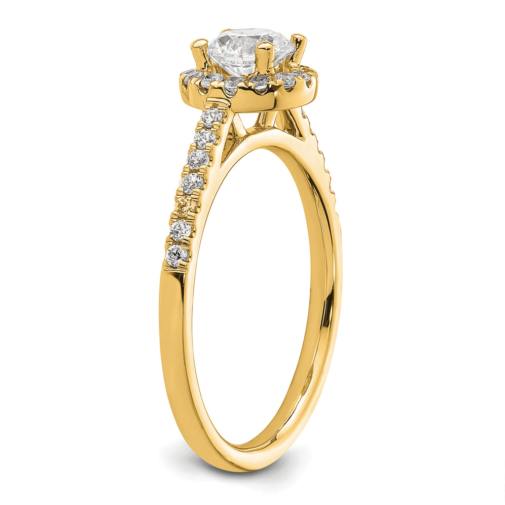 14k 3/4 carat Lab Grown Diamond VS/SI+ G+ Complete Size 9 Halo Engagement Ring