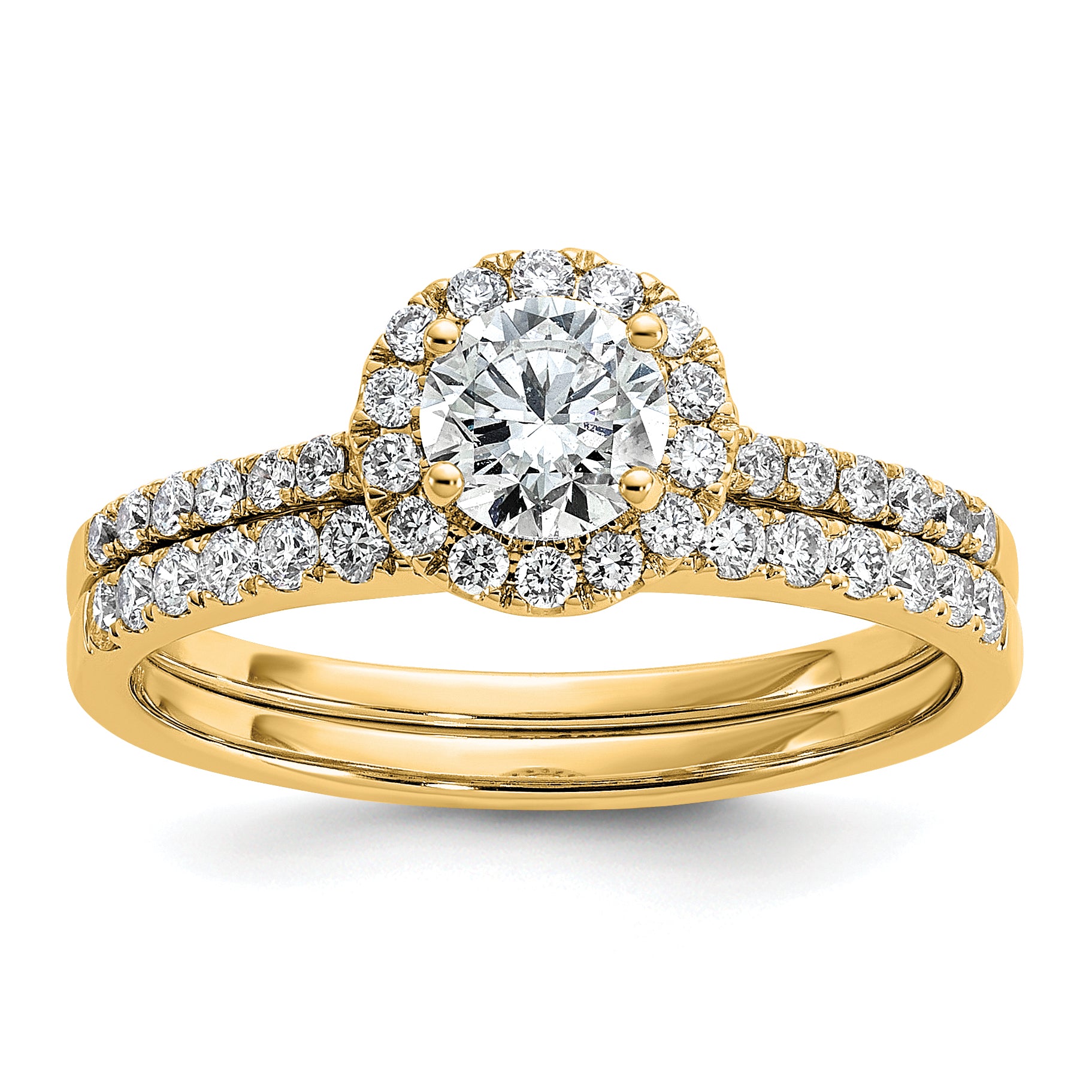 14k 3/4 carat Lab Grown Diamond VS/SI+ G+ Complete Size 9 Halo Engagement Ring