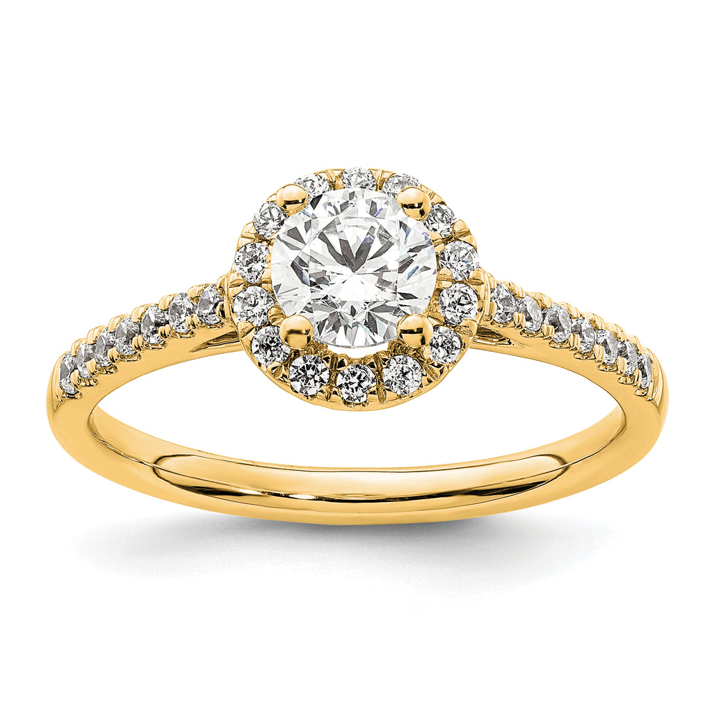 14k 3/4 carat Lab Grown Diamond VS/SI+ G+ Complete Size 9 Halo Engagement Ring