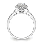 14k White Gold 1/4 carat Lab Grown Diamond VS/SI+ G+ 3/4 carat Center Semi Mount Halo Engagement Ring