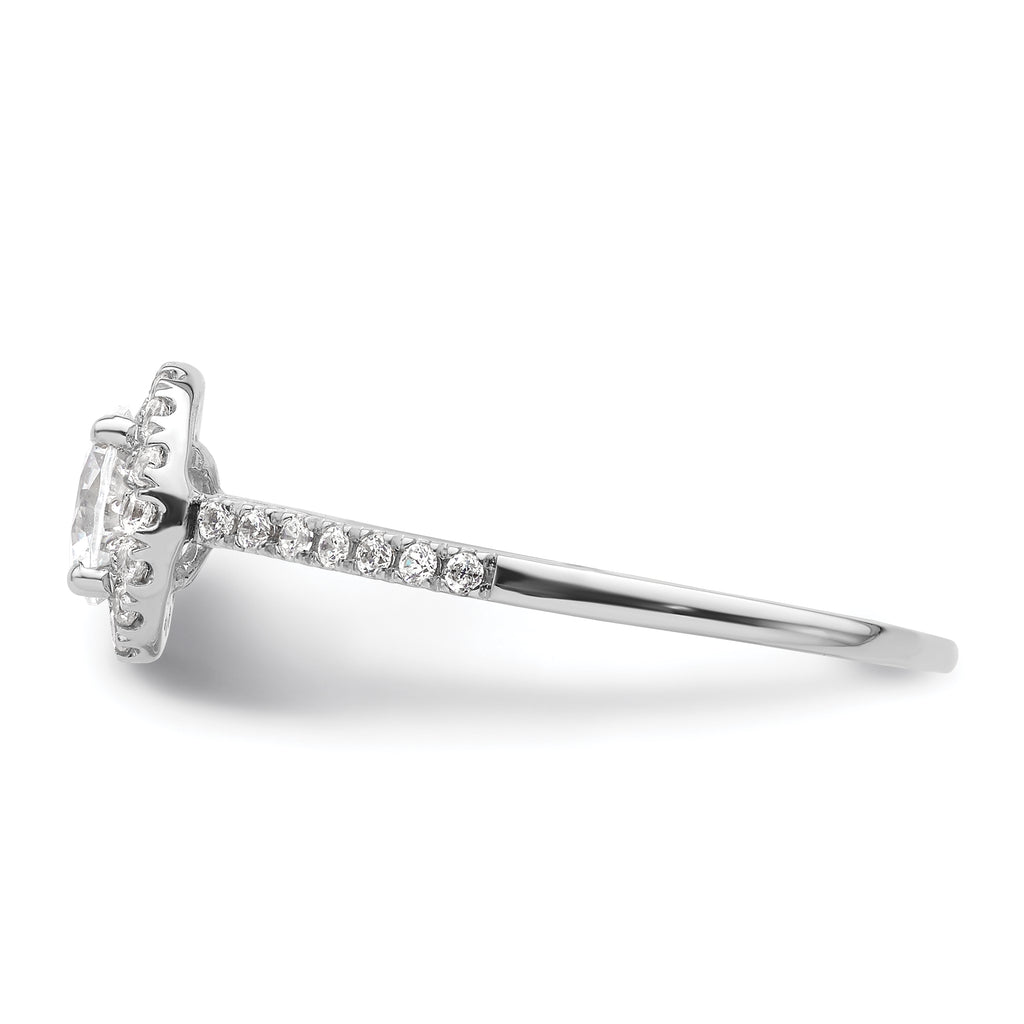 14k White Gold 1/4 carat Lab Grown Diamond VS/SI+ G+ 3/4 carat Center Semi Mount Halo Engagement Ring