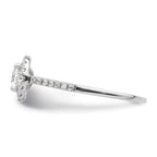14k White Gold 1/4 carat Lab Grown Diamond VS/SI+ G+ 3/4 carat Center Semi Mount Halo Engagement Ring