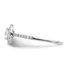 14k White Gold 1/4 carat Lab Grown Diamond VS/SI+ G+ 3/4 carat Center Semi Mount Halo Engagement Ring