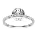 14k White Gold 1/4 carat Lab Grown Diamond VS/SI+ G+ 3/4 carat Center Semi Mount Halo Engagement Ring
