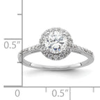 14k White Gold 1/4 carat Lab Grown Diamond VS/SI+ G+ 3/4 carat Center Semi Mount Halo Engagement Ring