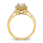 14k 1/4 carat Lab Grown Diamond VS/SI+ G+ 3/4 carat Center Semi Mount Halo Engagement Ring