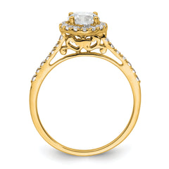14k 1/4 carat Lab Grown Diamond VS/SI+ G+ 3/4 carat Center Semi Mount Halo Engagement Ring