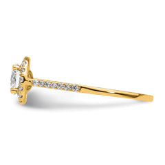 14k 1/4 carat Lab Grown Diamond VS/SI+ G+ 3/4 carat Center Semi Mount Halo Engagement Ring