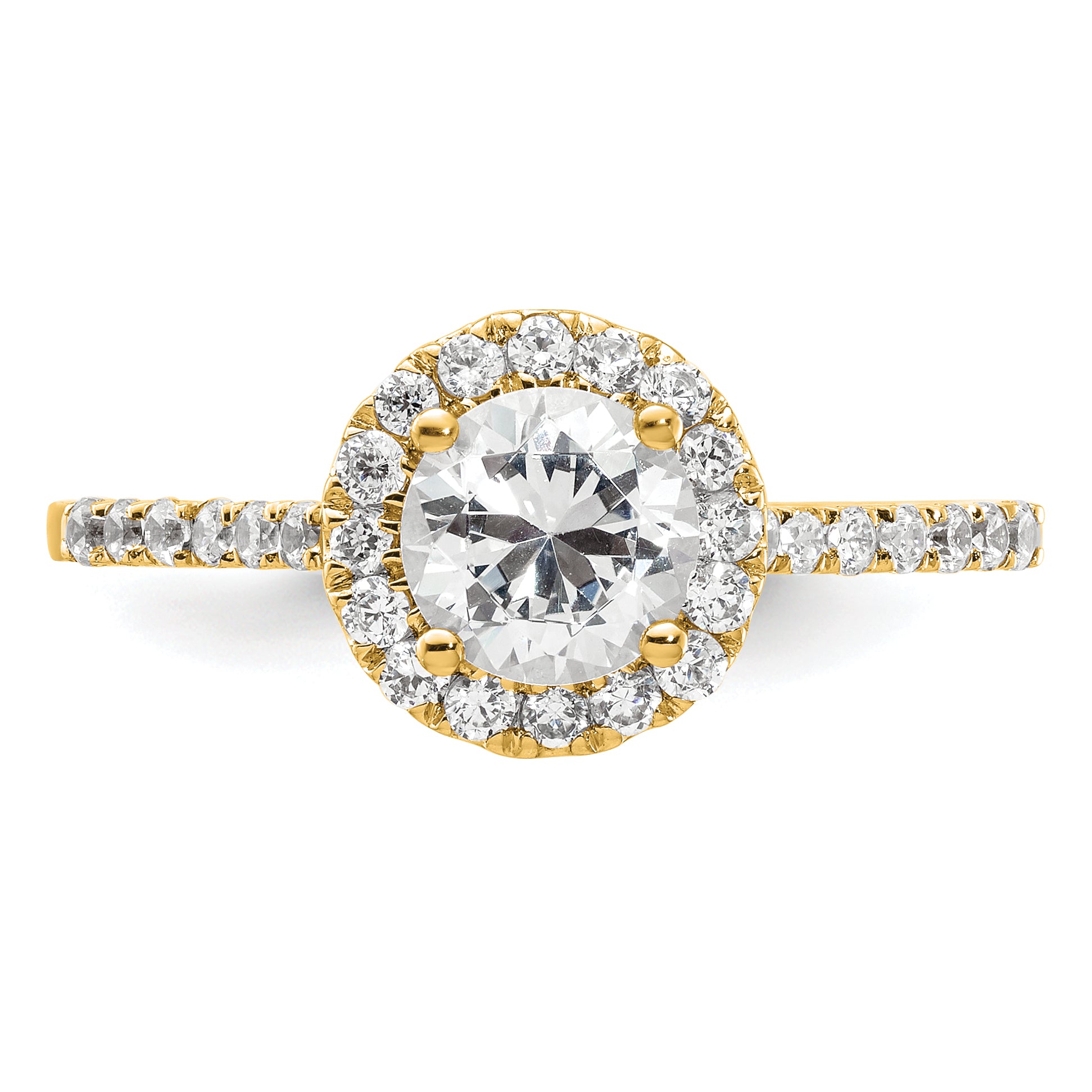 14k 1/4 carat Lab Grown Diamond VS/SI+ G+ 3/4 carat Center Semi Mount Halo Engagement Ring