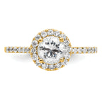 14k 1/4 carat Lab Grown Diamond VS/SI+ G+ 3/4 carat Center Semi Mount Halo Engagement Ring