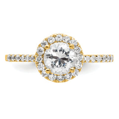 14k 1/4 carat Lab Grown Diamond VS/SI+ G+ 3/4 carat Center Semi Mount Halo Engagement Ring