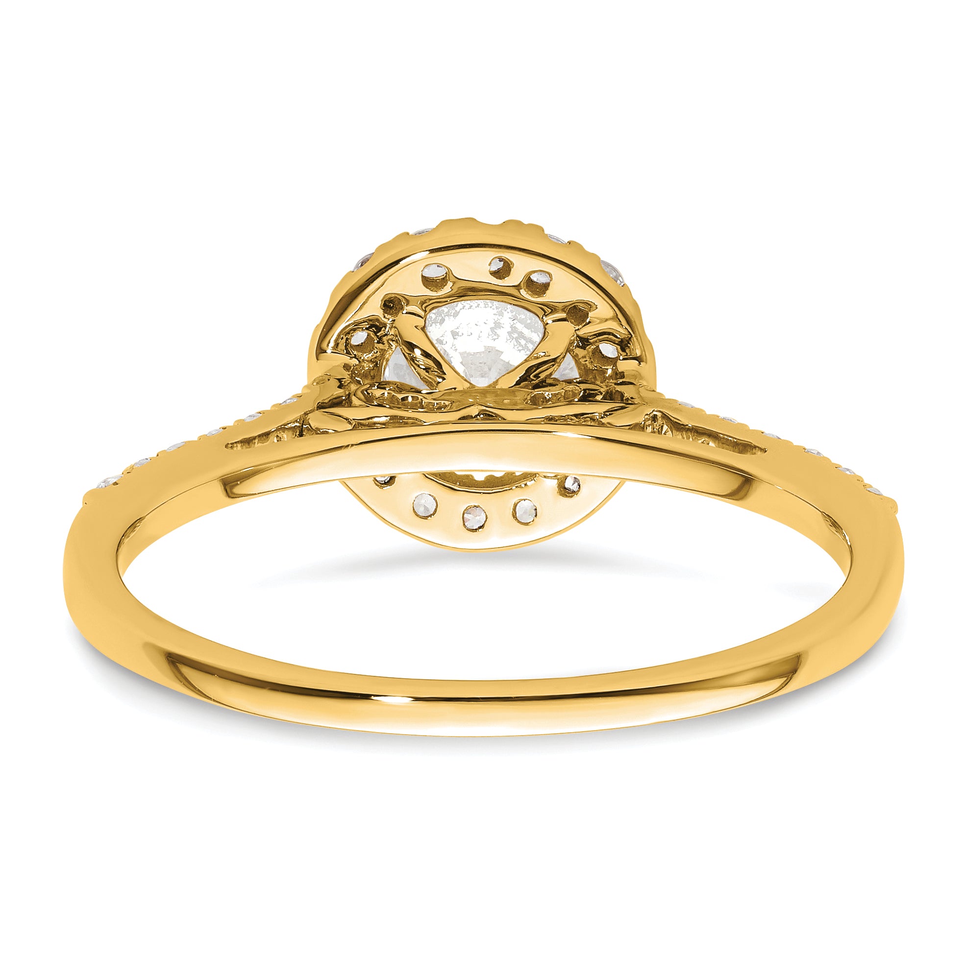 14k 1/4 carat Lab Grown Diamond VS/SI+ G+ 3/4 carat Center Semi Mount Halo Engagement Ring