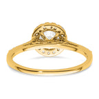 14k 1/4 carat Lab Grown Diamond VS/SI+ G+ 3/4 carat Center Semi Mount Halo Engagement Ring
