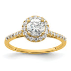 14k 1/4 carat Lab Grown Diamond VS/SI+ G+ 3/4 carat Center Semi Mount Halo Engagement Ring