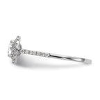 14k White Gold 1/4 carat Lab Grown Diamond VS/SI+ G+ 1 carat Center Semi Mount Halo Engagement Ring