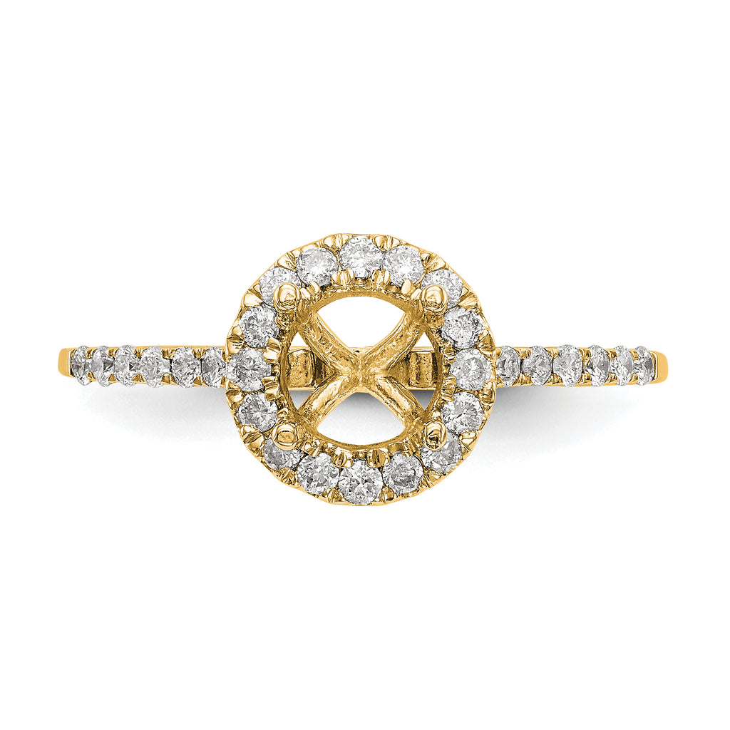 14k 1/4 carat Lab Grown Diamond VS/SI+ G+ 1 carat Center Semi Mount Halo Engagement Ring