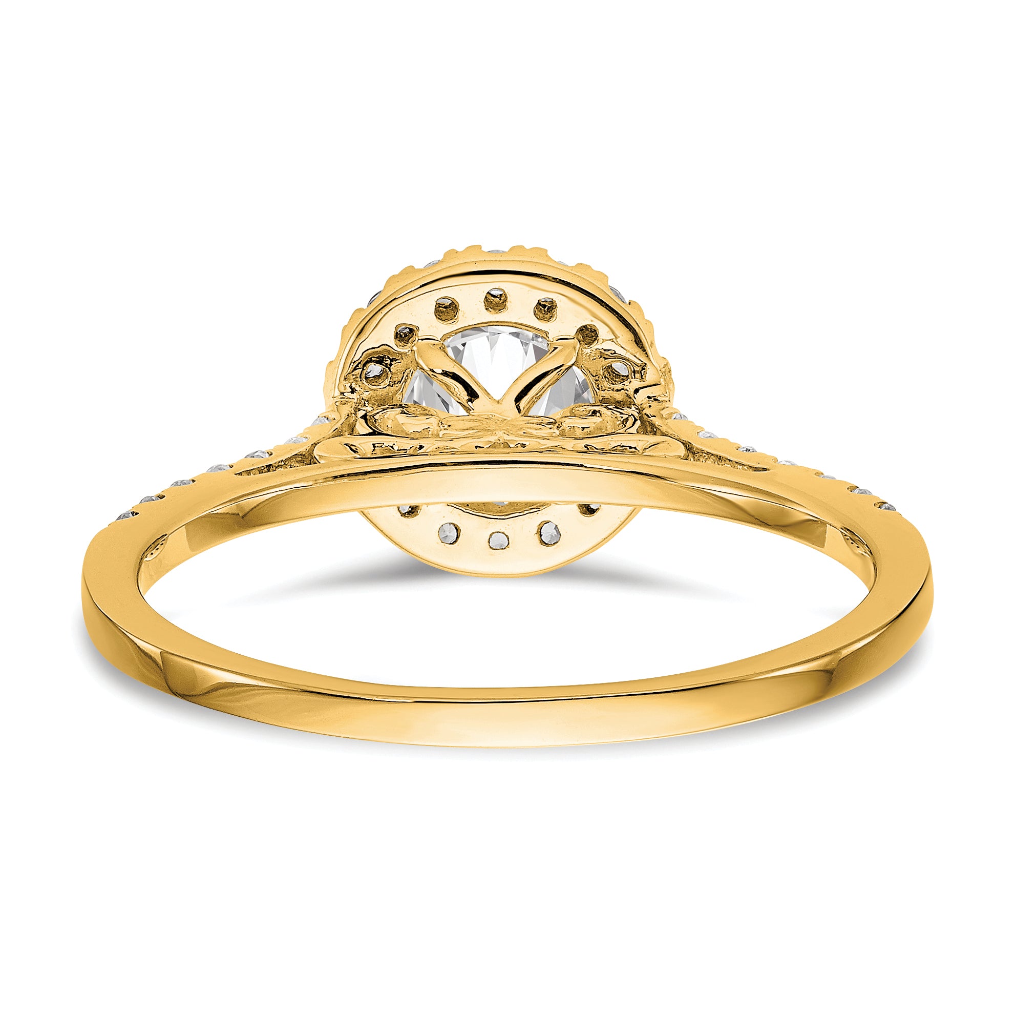 14k 1/4 carat Lab Grown Diamond VS/SI+ G+ 1 carat Center Semi Mount Halo Engagement Ring