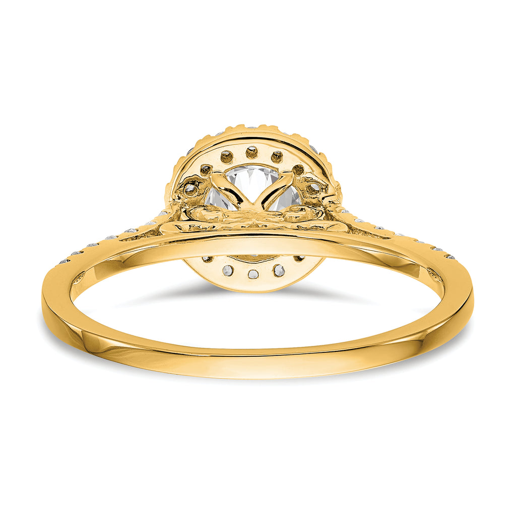 14k 1/4 carat Lab Grown Diamond VS/SI+ G+ 1 carat Center Semi Mount Halo Engagement Ring
