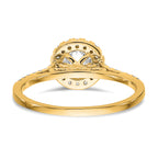 14k 1/4 carat Lab Grown Diamond VS/SI+ G+ 1 carat Center Semi Mount Halo Engagement Ring