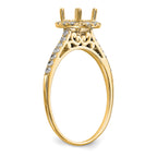 14k 1/4 carat Lab Grown Diamond VS/SI+ G+ 1 carat Center Semi Mount Halo Engagement Ring