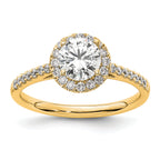 14k 1/4 carat Lab Grown Diamond VS/SI+ G+ 1 carat Center Semi Mount Halo Engagement Ring