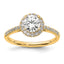 14k 1/4 carat Lab Grown Diamond VS/SI+ G+ 1 carat Center Semi Mount Halo Engagement Ring