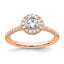 14k Rose Gold 3/4 carat Lab Grown Diamond VS/SI+ G+ Round Complete Size 9 Halo Engagement Ring