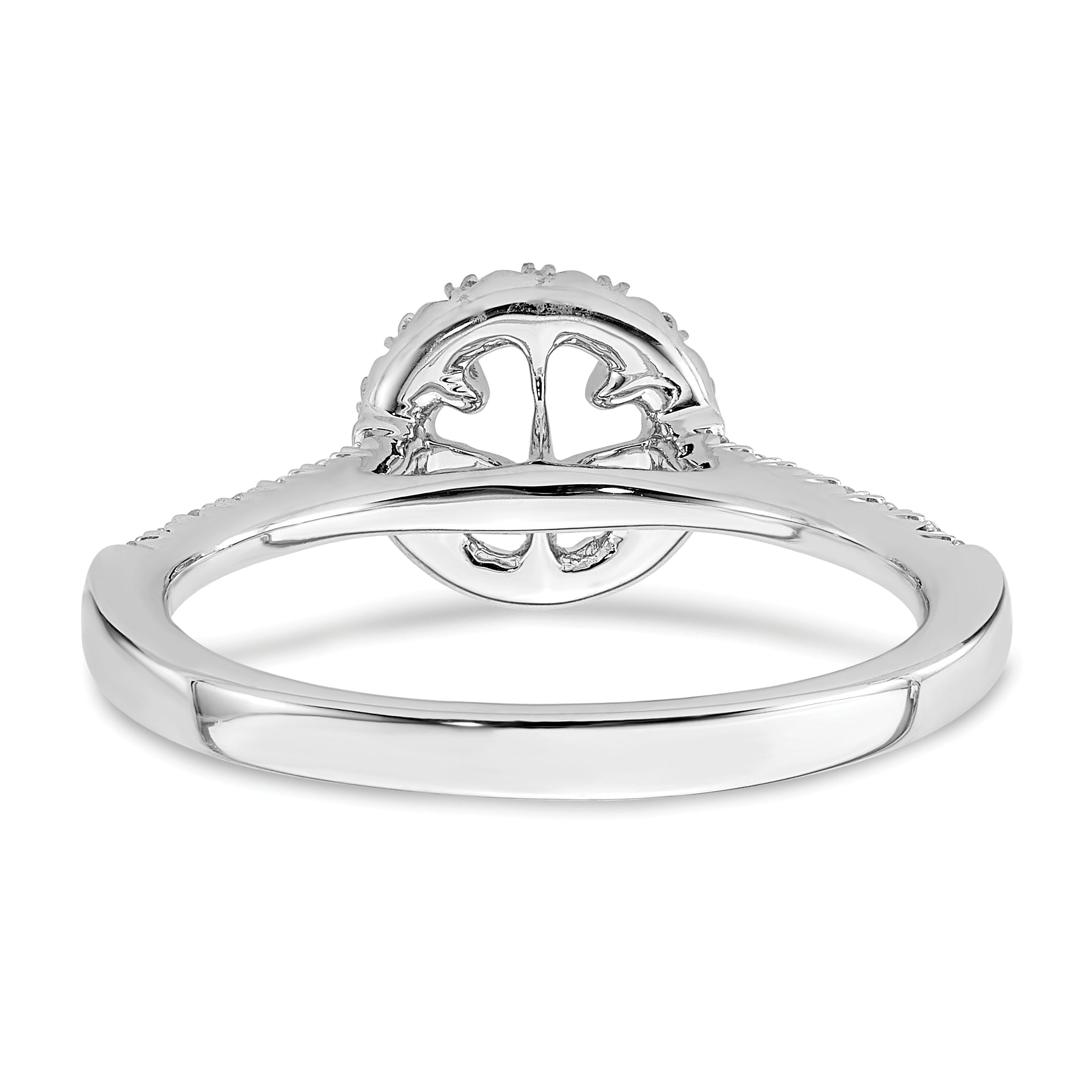 14k White Gold 3/4 carat Lab Grown Diamond VS/SI+ G+ Round Complete Size 9 Halo Engagement Ring