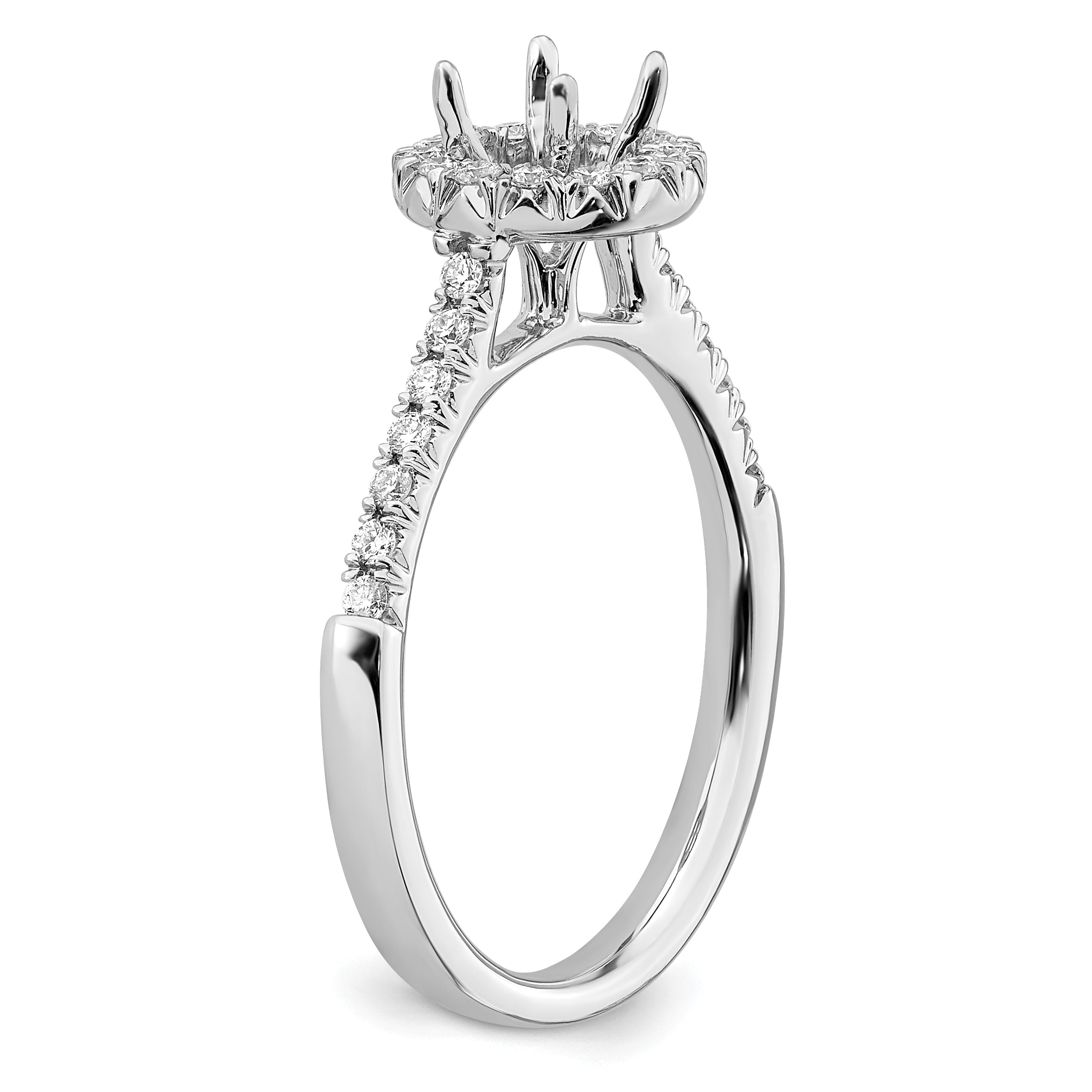 14k White Gold 3/4 carat Lab Grown Diamond VS/SI+ G+ Round Complete Size 9 Halo Engagement Ring