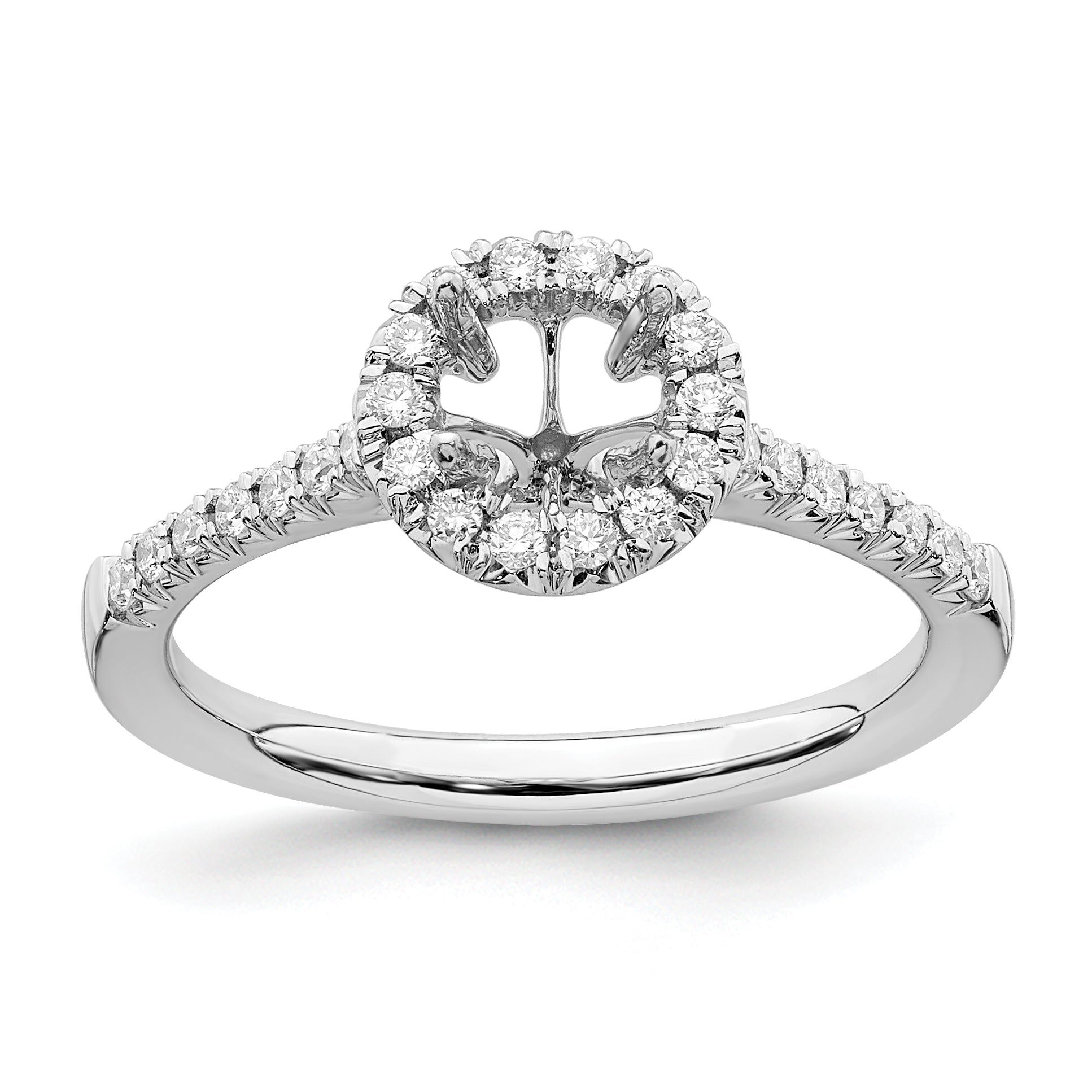 14k White Gold 3/4 carat Lab Grown Diamond VS/SI+ G+ Round Complete Size 9 Halo Engagement Ring